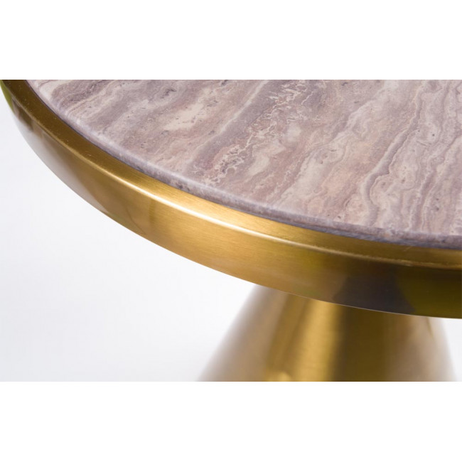 Журнальный столик Alsjo, поверхность искусственный мрамор/нержавеющая сталь, D50x60см