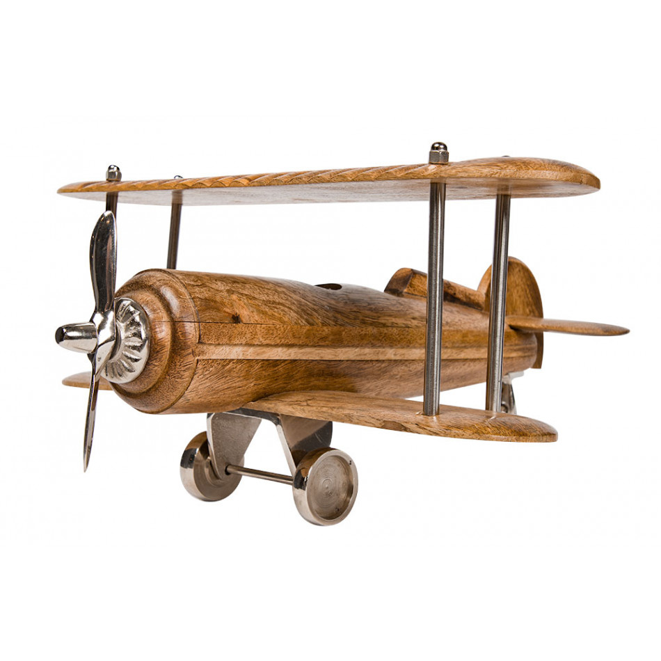 Decor Aeroplane, mango wood, 32x34x16cm