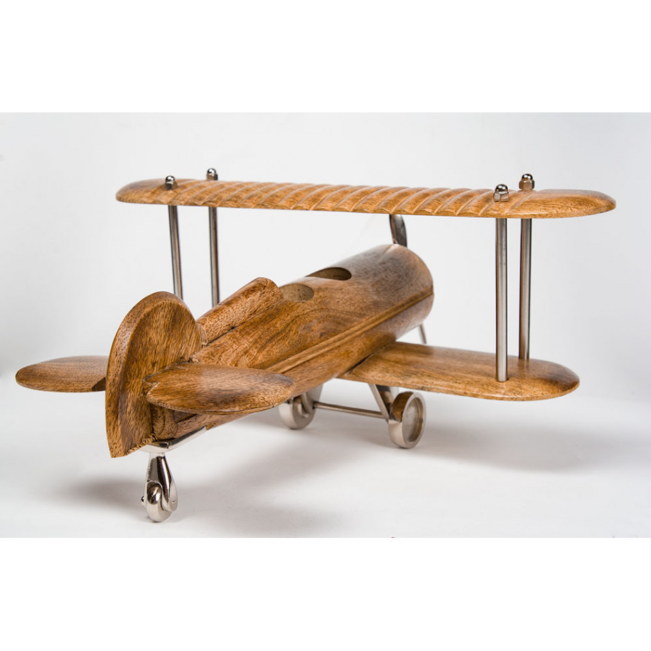 Decor Aeroplane, mango wood, 32x34x16cm