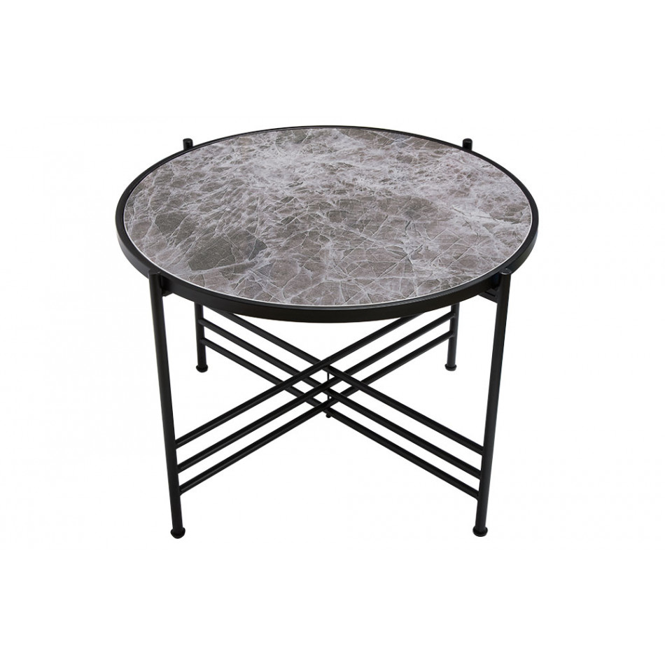 Table Barcelona, metal/artificial marble, 65x65x45cm