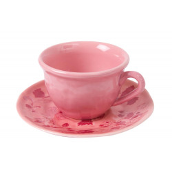 Tea cup and saucer Strawberry, H12,5cm, D10cm, D16cm