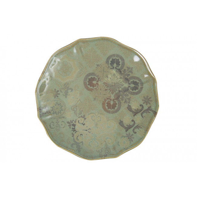 Plate Gran Via, green colour, D22cm