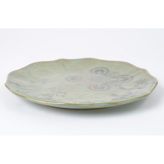 Plate Gran Via, green colour, D22cm