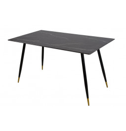 Dining table Tromello, glass/metal, 140x80x78cm