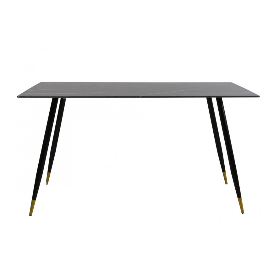 Dining table Tromello, glass/metal, 140x80x78cm