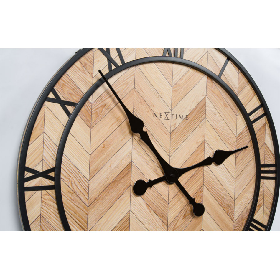 Wall clock Roman Vintage, wood/metal, D58cm