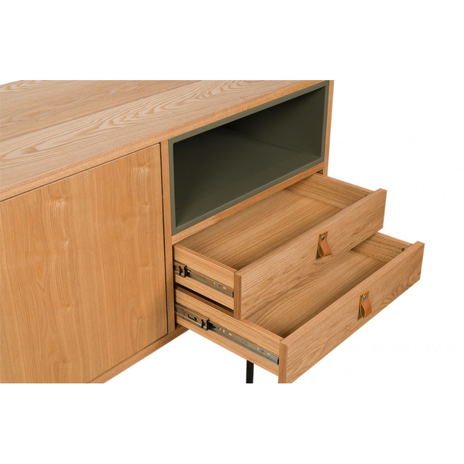 Sideboard Dailly, ash wood veneer, 160x45x80cm