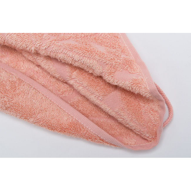Bamboo towel Bamboo leaves, 50x100cm, salmon colour, 550g/m2