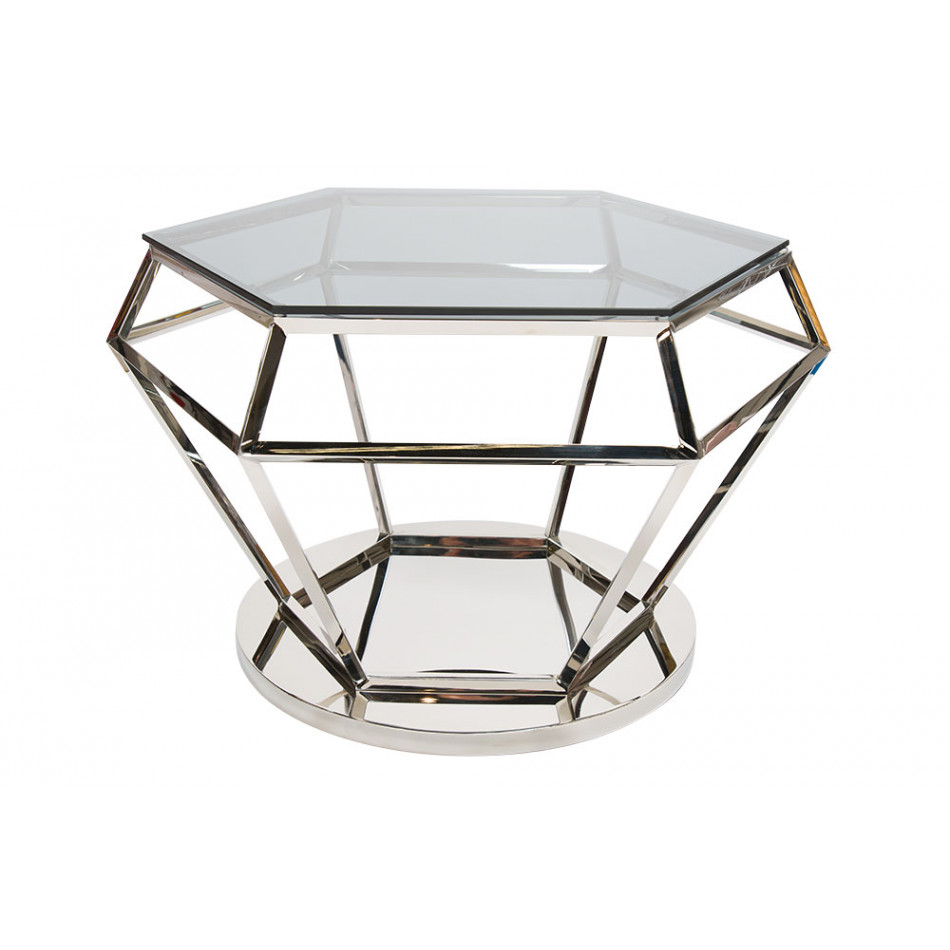 Coffee table Empo, silver colour, 70x61x45cm