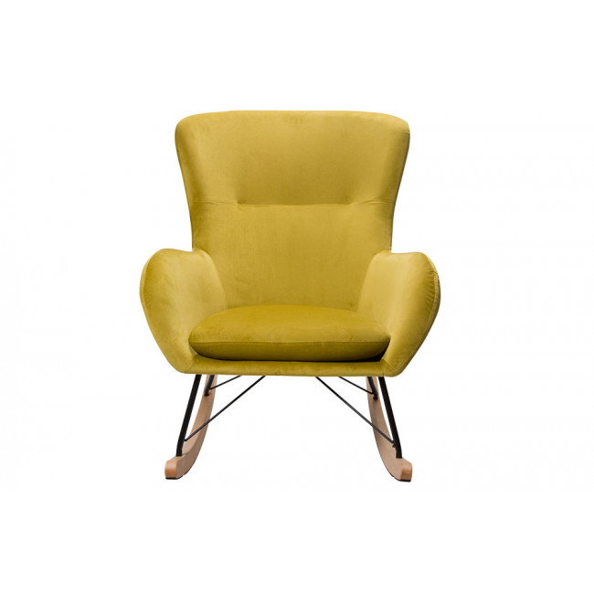 Rocking chair Amadeus, gold-olive colour, H97x76x103, seat height 42cm