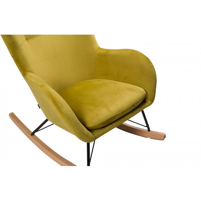 Rocking chair Amadeus, gold-olive colour, H97x76x103, seat height 42cm