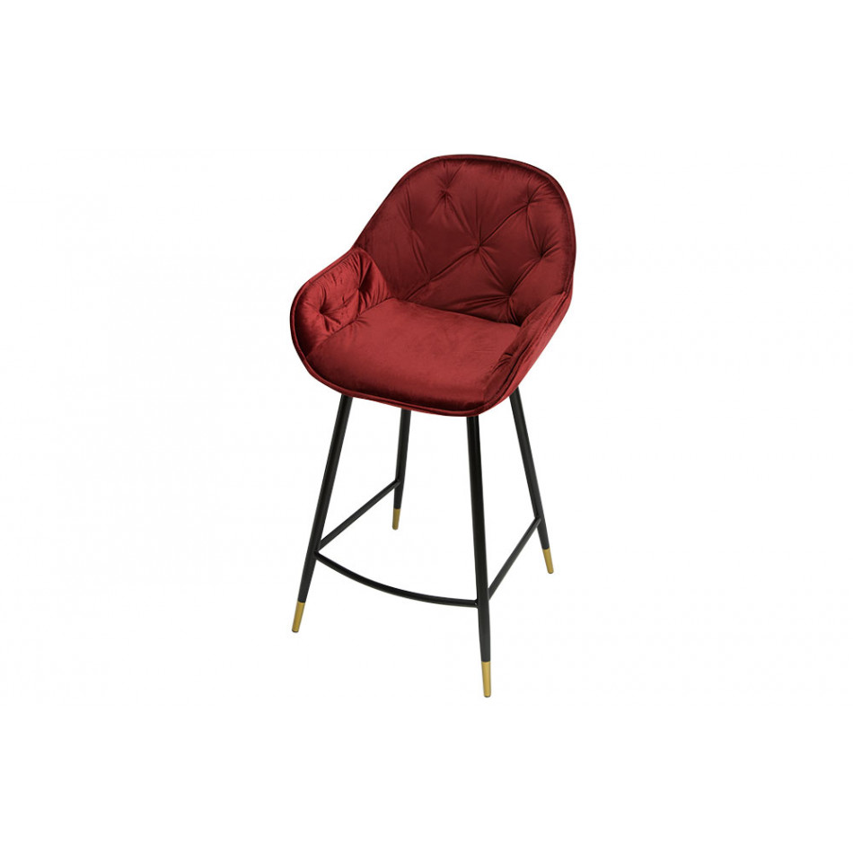 Bar chair Salorino, burgundy colour, 96x48x54cm, seat height 62cm