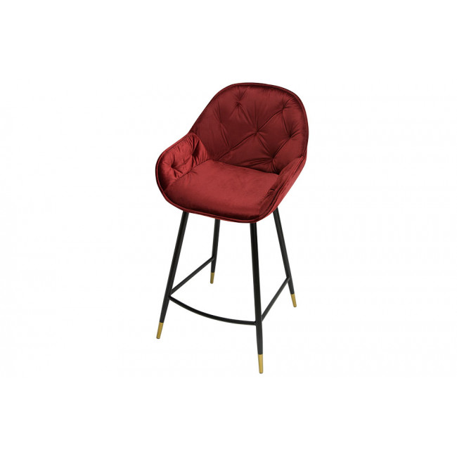Bar chair Salorino, burgundy colour, 96x48x54cm, seat height 62cm