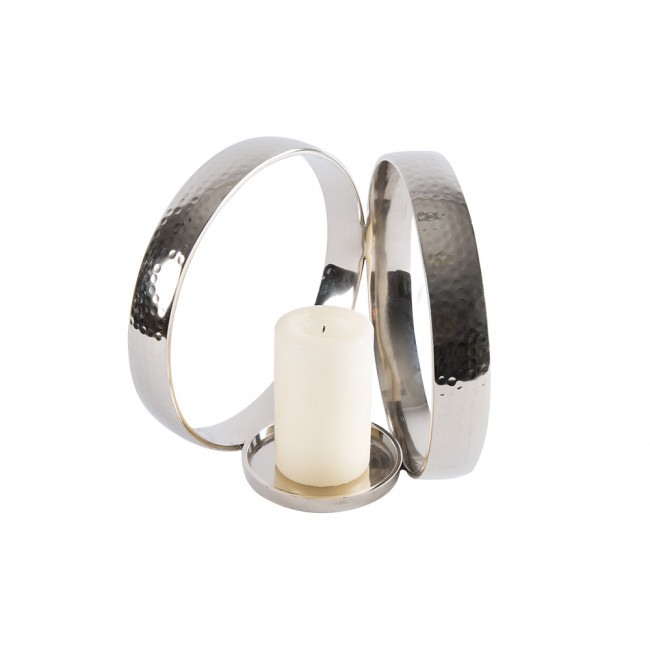 Candle Holder "Rings Strado", aluminium, H23x25cm