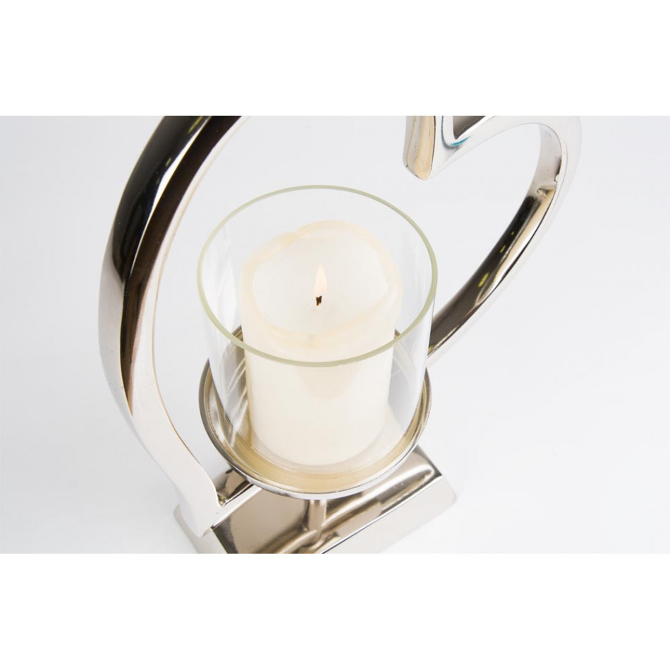 Candle holder Amor, silver colour, H34cm
