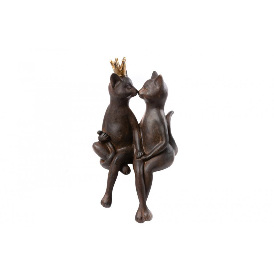 Decorative Figure Royal Cats, brown, 11x17x30cm