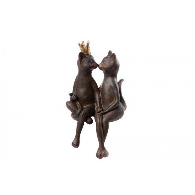 Decorative Figure Royal Cats, brown, 11x17x30cm