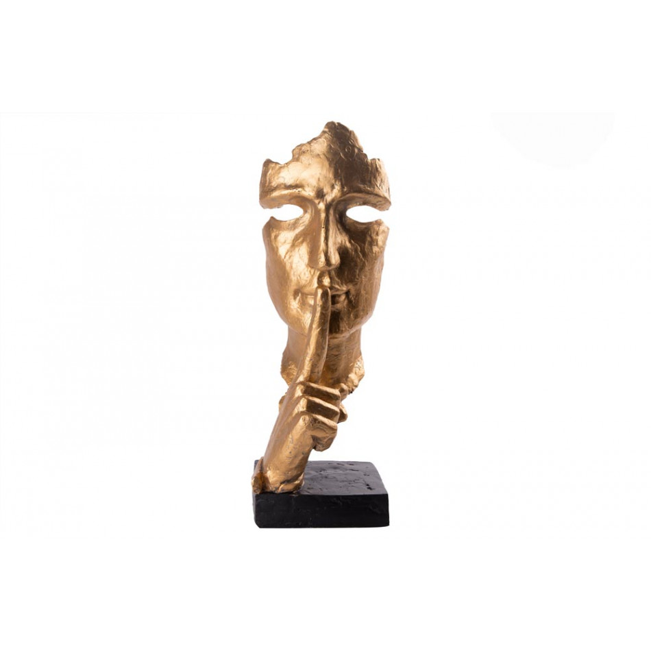 Декоративная скульптура  Silence, золотая/черная 13x13x39cm