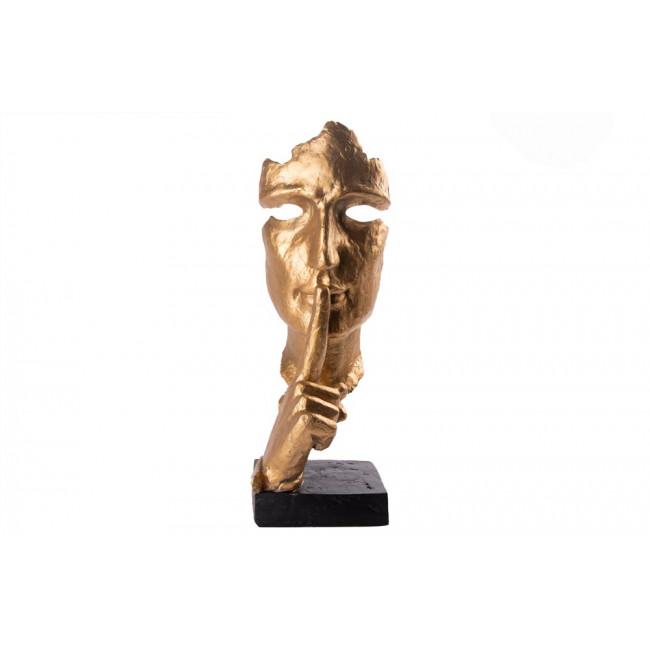Декоративная скульптура  Silence, золотая/черная 13x13x39cm