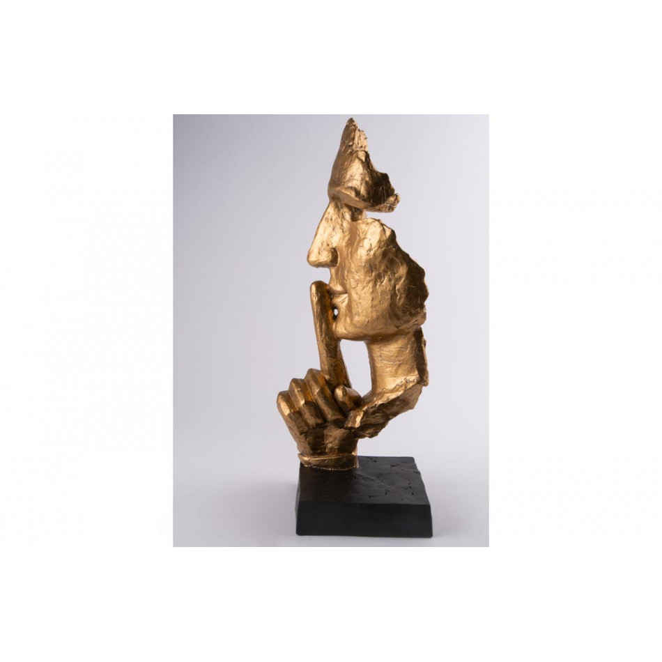 Decorative Sculpture Silence, golden/black, 13x13x39cm