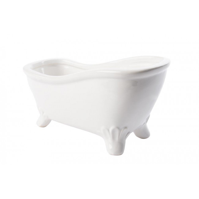 Decorative Mini Bath tub white, ceramic, 16x7x9cm