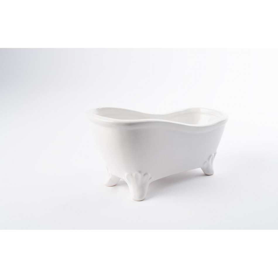 Decorative Mini Bath tub white, ceramic, 16x7x9cm