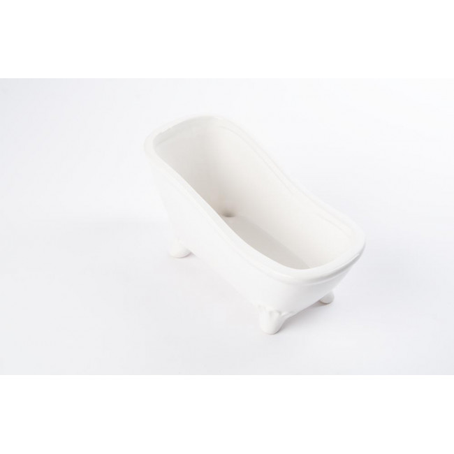 Decorative Mini Bath tub white, ceramic, 16x7x9cm