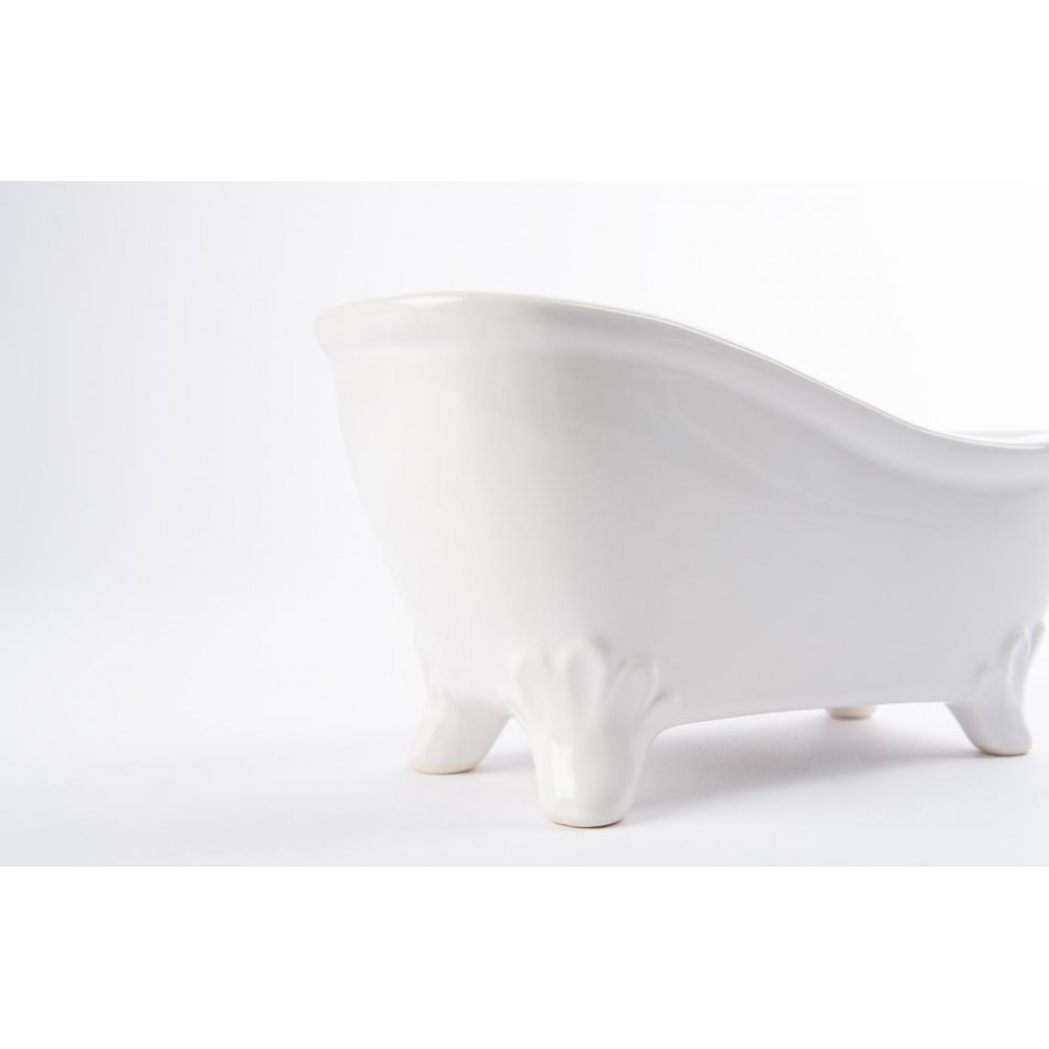 Decorative Mini Bath tub white, ceramic, 16x7x9cm