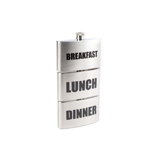 Metal Flask Breakfast-Lunch-Dinner, 3x88ml, 2.2x18.5cm