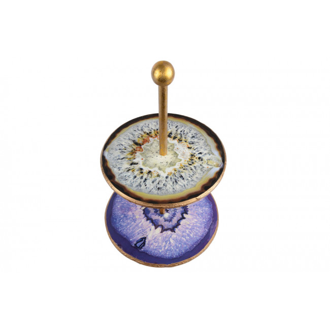 2 Tier Serving Plate, metal, 23x25cm