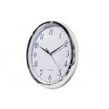 Wall clock, silver/white, oval, 27x5x33cm