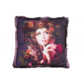 Decorative velvet cushion Female Figure, 50x50cm