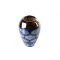 Vase, ceramic, blue/ golden,  D16x24cm
