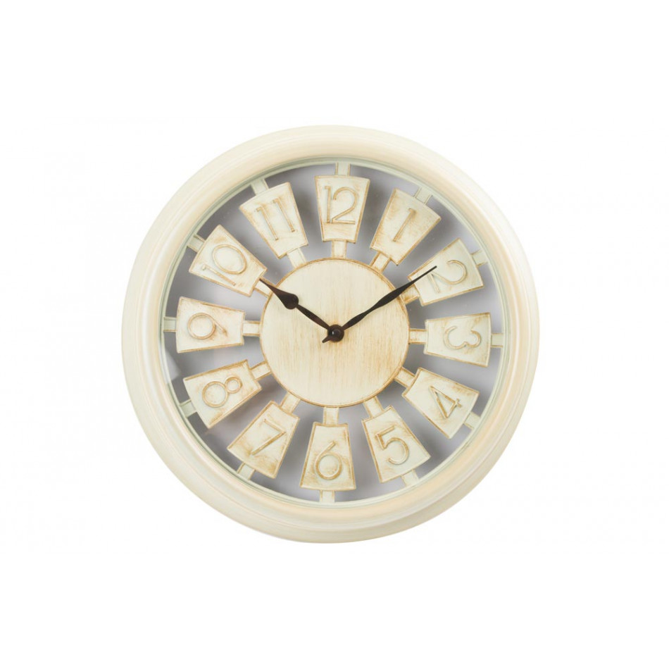 Wall clock Antique, creme color, D33.5x4.5cm