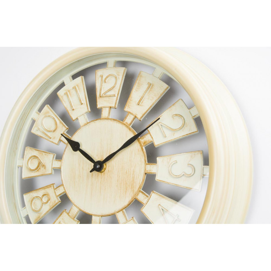 Wall clock Antique, creme color, D33.5x4.5cm