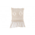 Decorative cushion Macrame, with fringe, creme colour,40x40cm