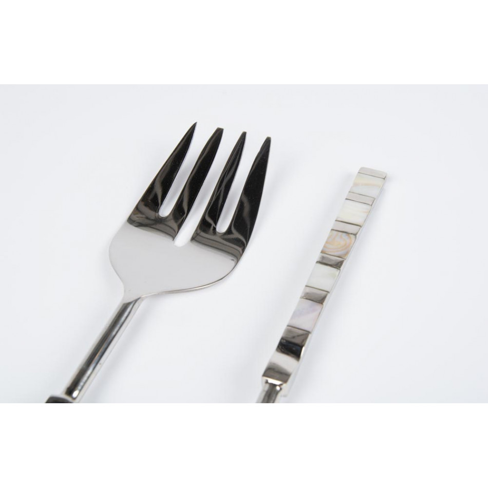 Salad spoon and fork, silver plated, L27cm