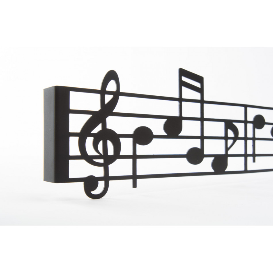 Настенная вешалка Music, цвет черный, металл, 44x2.7x10cm