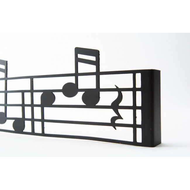 Wall hanger Music, black colour, metal, 44x2.7x10cm