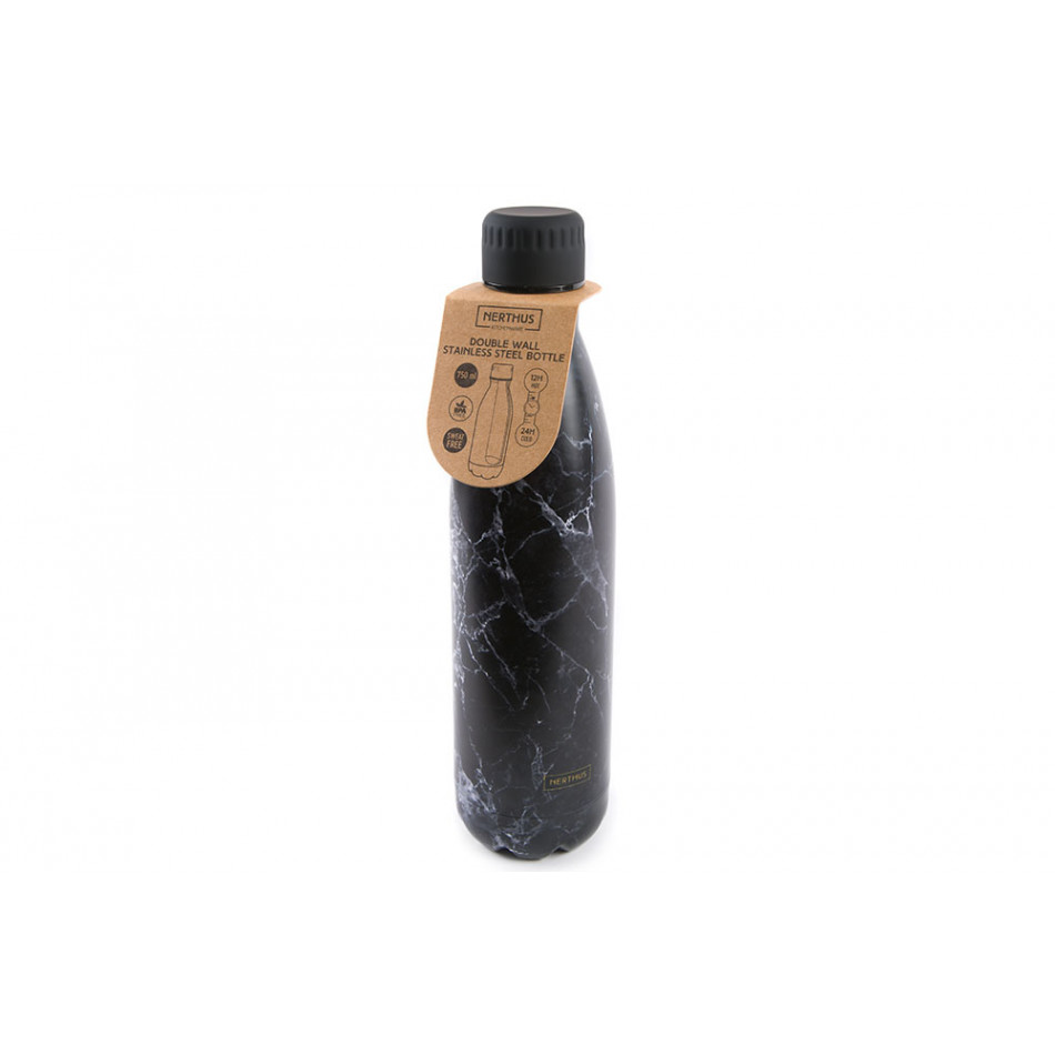 Water bottle, black, H31xD7.5cm, 750ml