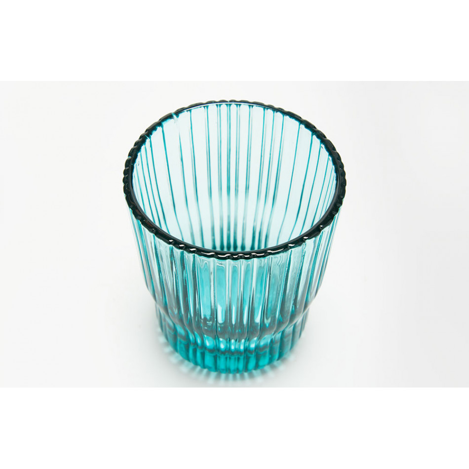 Water glass, blue colour, 250ml, H9.5xD8cm