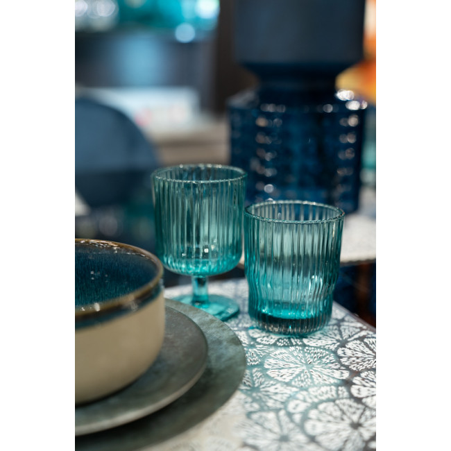 Water glass, blue colour, 250ml, H9.5xD8cm