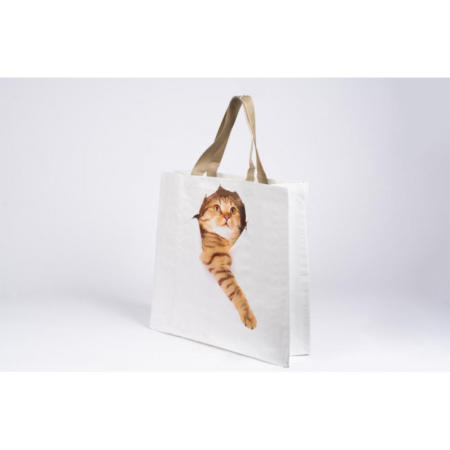 Shopping bag Cat break through, H40x40x14cm