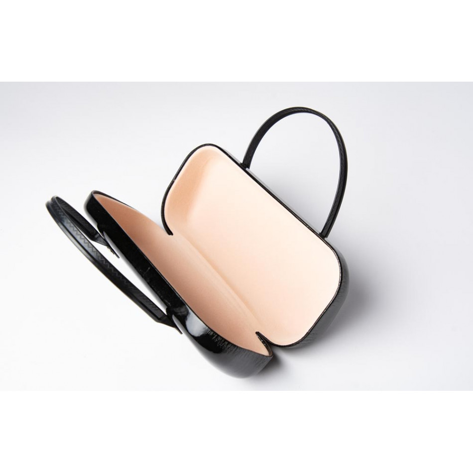 Glasses handbag black/white, H7x15.7x4.5cm