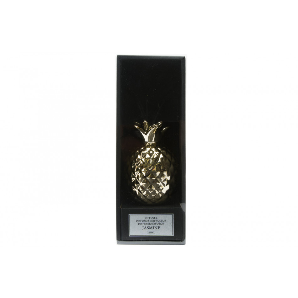 Бутылка арома-диффузора Pineapple, золотого цвета, 100мл, 9x9x13см 