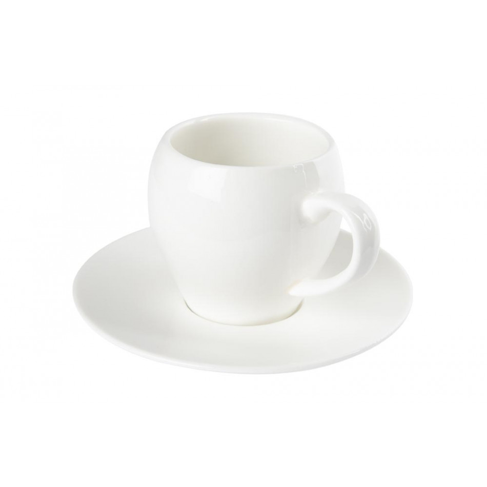 Фарфоровый эспрессо-чашка с блюдцем, h7cm, D12.8cm, 150ml