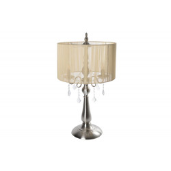 Table lamp MARI cream, E14 3x40W, H-76cm, Ø-41.5cm, satin nickel finish