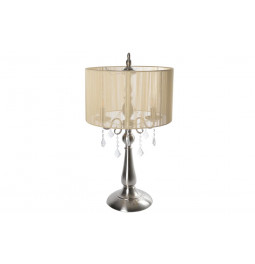Table lamp MARI cream, E14 3x40W, H-76cm, Ø-41.5cm, satin nickel finish