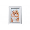 Plastic photo frame, white/silver, 10x15cm  