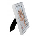 Plastic photo frame, white/silver, 10x15cm  
